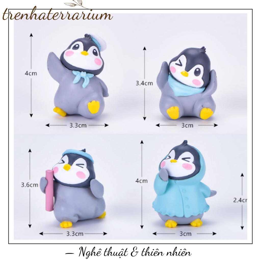 Tiểu cảnh vui vẻ chim cánh cụt vi cảnh tự làm bonsai đồ trang trí DIY, terrarium