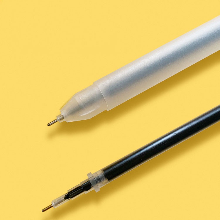 Bút gel/ bút viết vỏ nhựa mờ mực đen khô nhanh ngòi 0,5mm phong cách tối giản