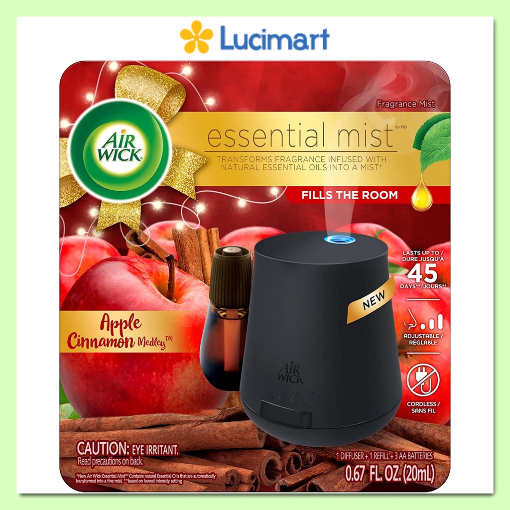 Máy xông tinh dầu dùng Pin Air Wick Essential Mist nhiều phân loại hương tinh dầu