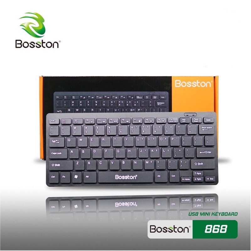 Bàn phím mini có dây Bosston 868 (Đen) Thiết kế giảm tiếng ồn / Keyboard Bosston 868 Mini