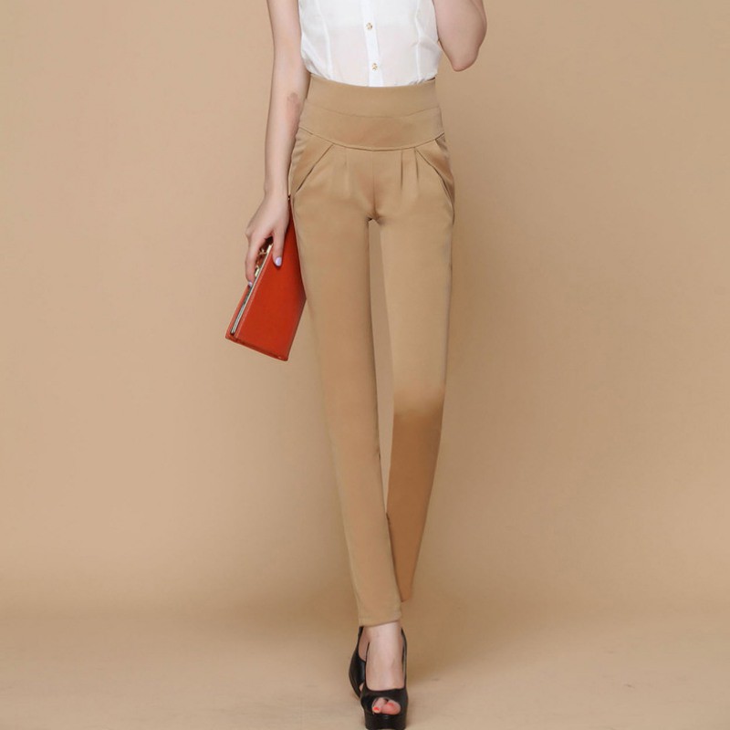 Quần khaki dài lưng cao dáng ôm cho nữ | BigBuy360 - bigbuy360.vn