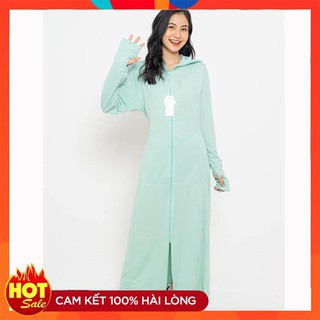 Áo chống nắng nữ dáng dài liền thân 2 lớp