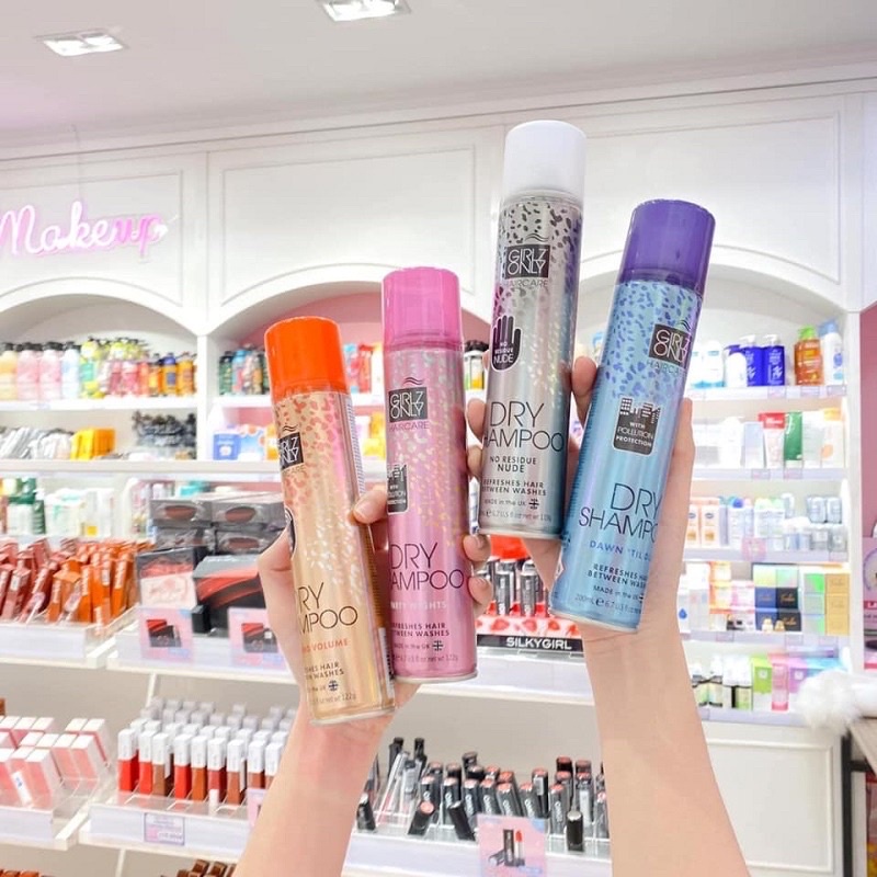 Dầu Gội Khô Girlz Only 200ml Giải cứu tóc bết, Hút dầu nhanh chóng