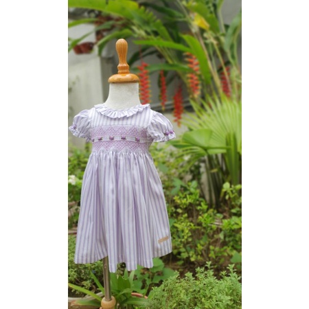 váy smock thô lụa tím