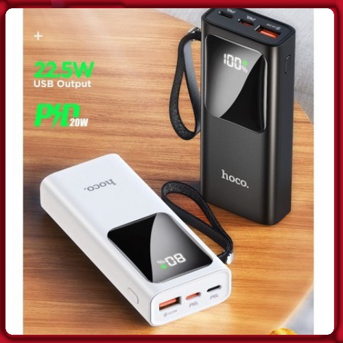 Pin sạc dự phòng 10000mah Hoco J41 Pro sạc nhanh Quick Charger PD 3.0 22.5W nhỏ gọn tiện lợi đèn led sang trọng.