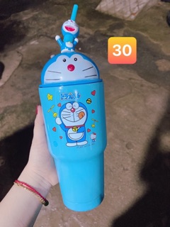 LY GIỮ NHIỆT NẮP 3D KITTY & DOREMON