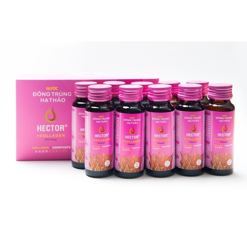 [Chính Hãng  - TĂNG QUÀ ] Nước Hector Collagen Đông Trùng Hạ Thảo 1 hộp 10 chai