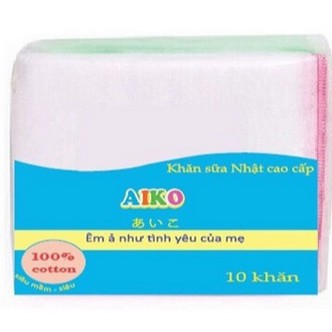 Khăn Sữa Xuất Nhật Aiko 10 cái 4 Lớp (25x25)