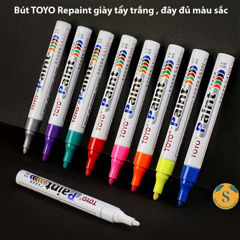 Bút sơn Toyo paint, bút repaint tiện lợi, có thể viết lên nhiều bề mặt khác nhau, mau khô, không nhòe [BÚT LÔNG]