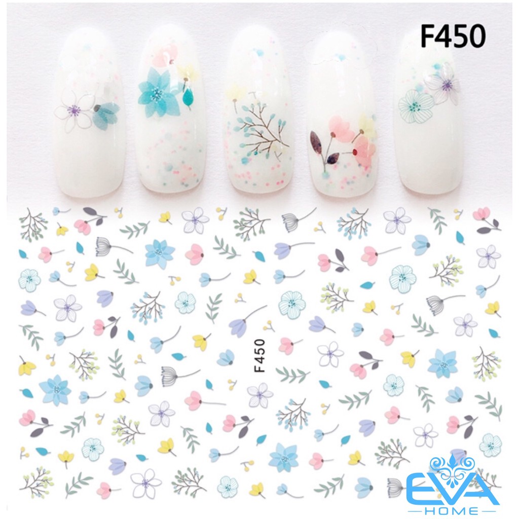 Miếng Dán Móng Tay 3D Nail Sticker Tráng Trí Hoạ Tiết Bông Hoa F450