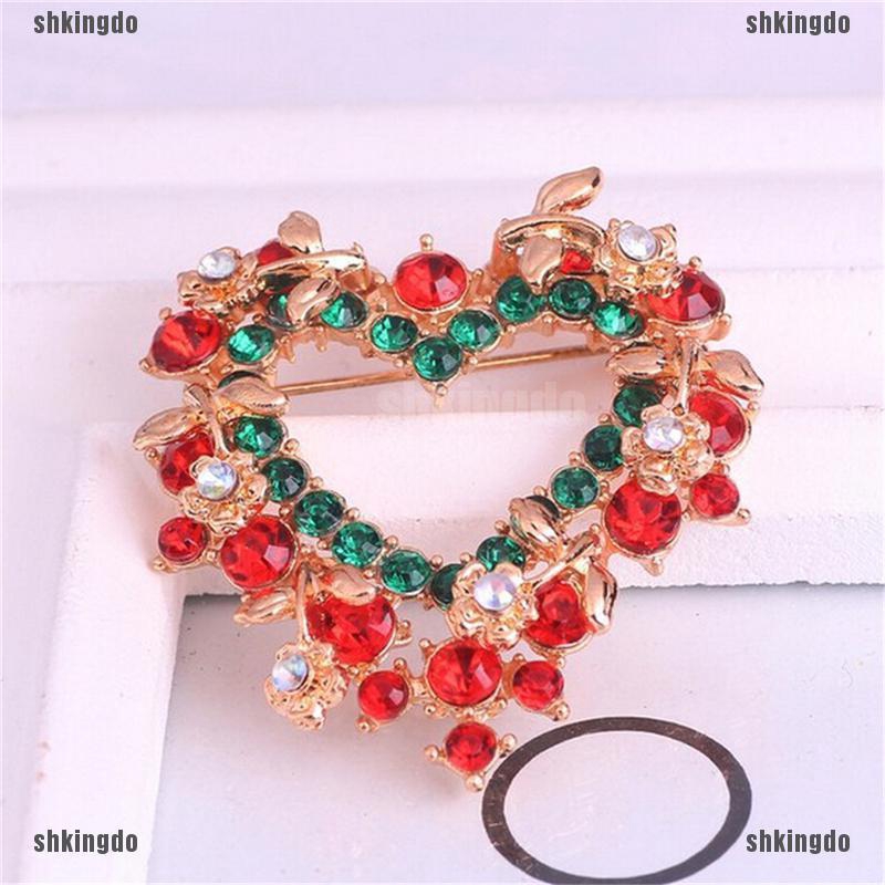 Trâm Cài Ngực Giáng Sinh Hình Trái Tim Đỏ