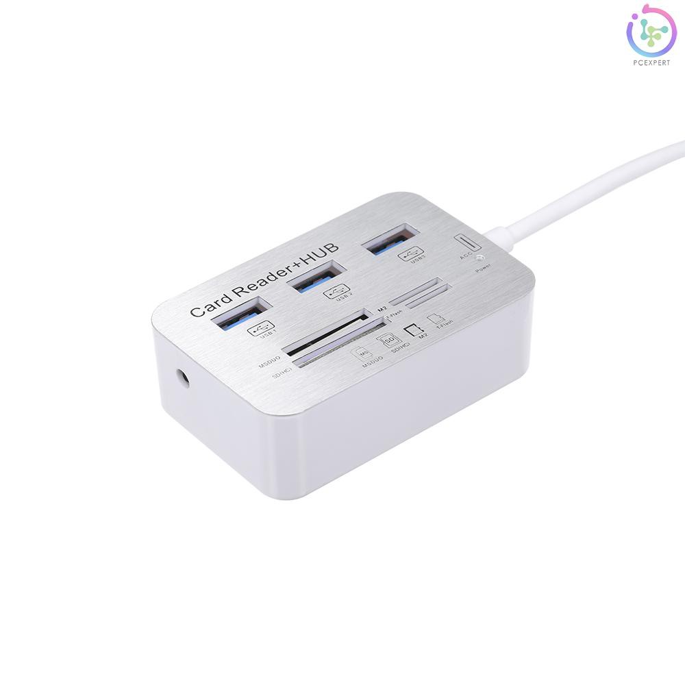 Bộ đọc thẻ nhớ tất cả trong một hỗ trợ USB 2.0 USB 3.0 USB 3.1 USB C Type C 3 USB3.1 Hub với MS SD M2 TF