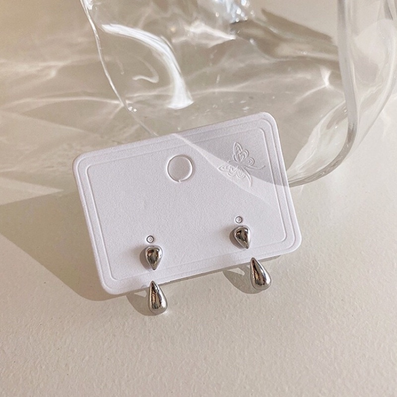 Bông Tai Mạ Bạc 925 14K Hình Giọt Nước Phong Cách Hàn Quốc