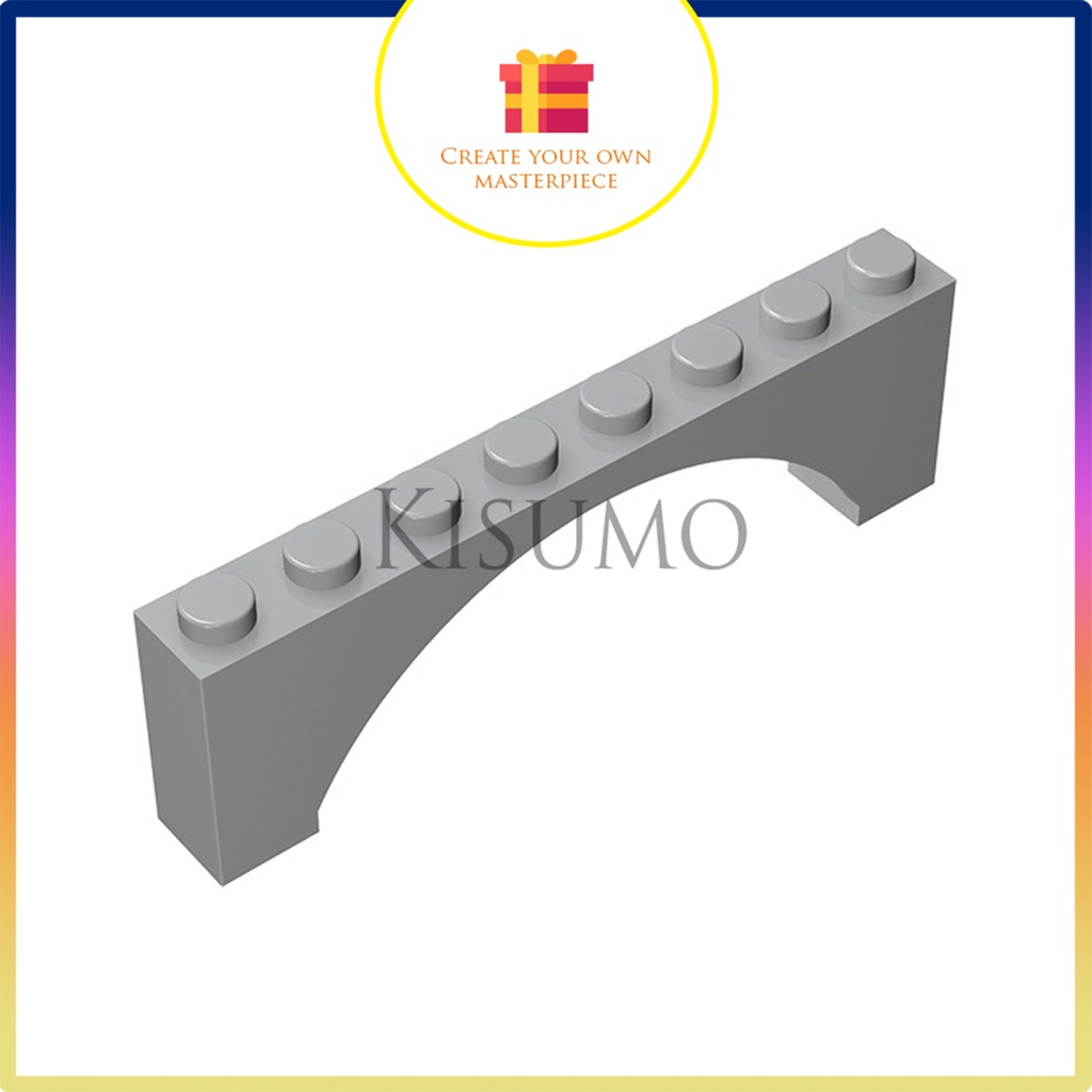 đồ chơi giáo dục lắp ráp logo moc 1 vòm 1x8 như hình xám nhạt b19