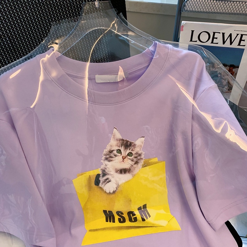 NRVP Áo Thun Nữ Ngắn Tay In Chữ Phong Cách Hàn Quốc