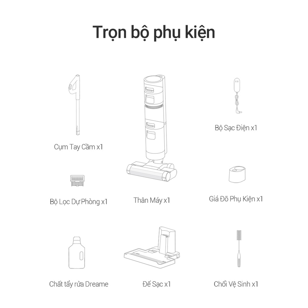 [Mã ELHA10 giảm 6% đơn 5TR] Máy Lau Sàn Hút Bụi Không Dây Cầm Tay Dreame H11 - Bản Quốc Tế - BH 12 tháng