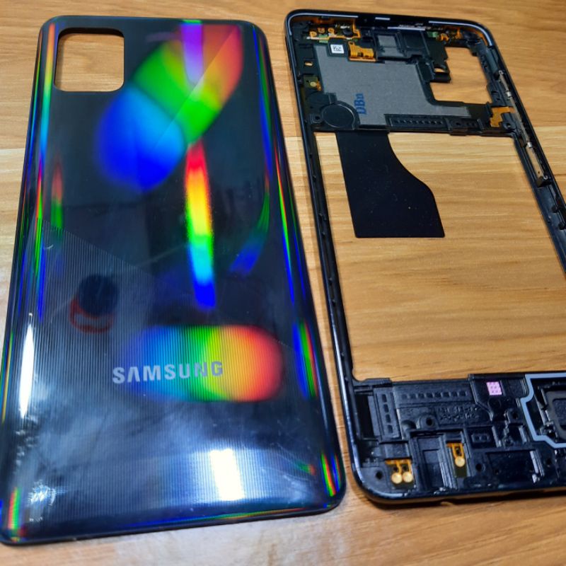 Vỏ zin samsung A51 khay sim, khung sườn kính camera phím bấm