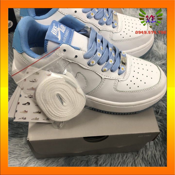 Giày thể thao sneaker hoa cúc xanh đế đơn cho nữ