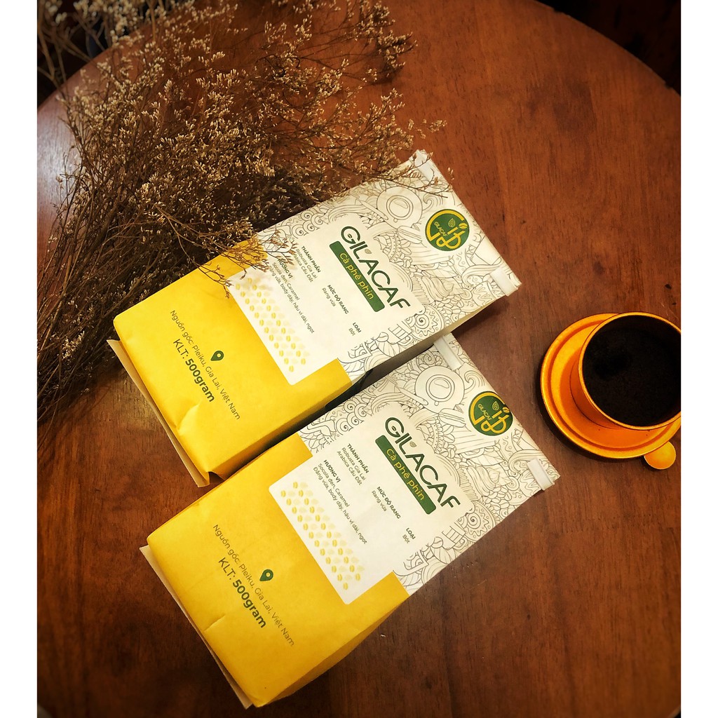 Combo 1kg cà phê Robusta GiLaCaf Việt Nam rang mộc pha phin