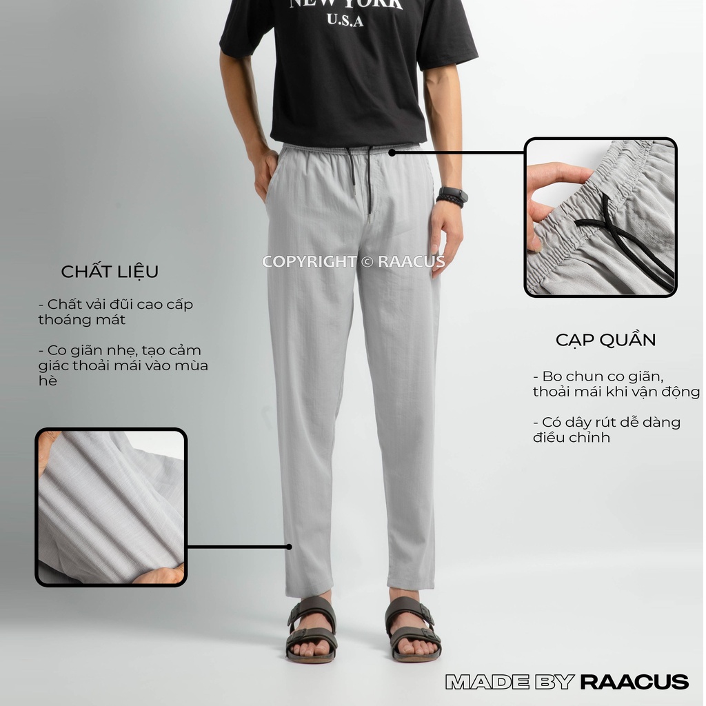 Quần baggy nam chất đũi xước ống rộng ulzzang RAACUSSTORE, quần đũi nam dài unisex ống suông - Q174