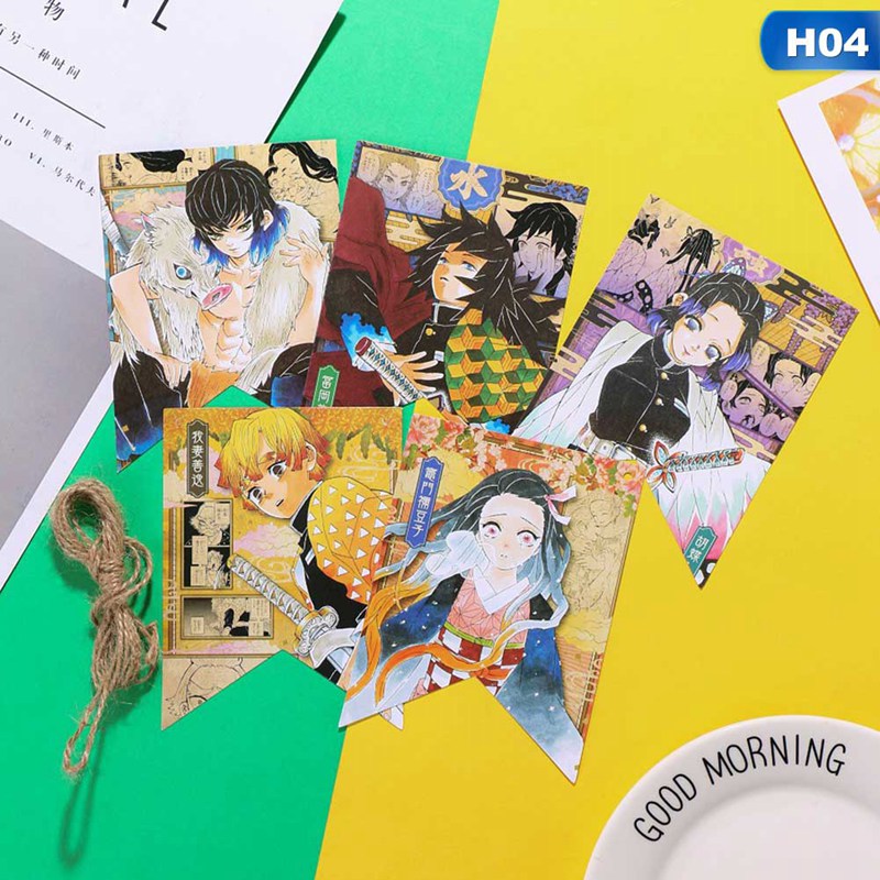 Set 6 Tấm Poster In Hình Nhân Vật Anime Hai Mặt Đẹp Mắt Dùng Trang Trí