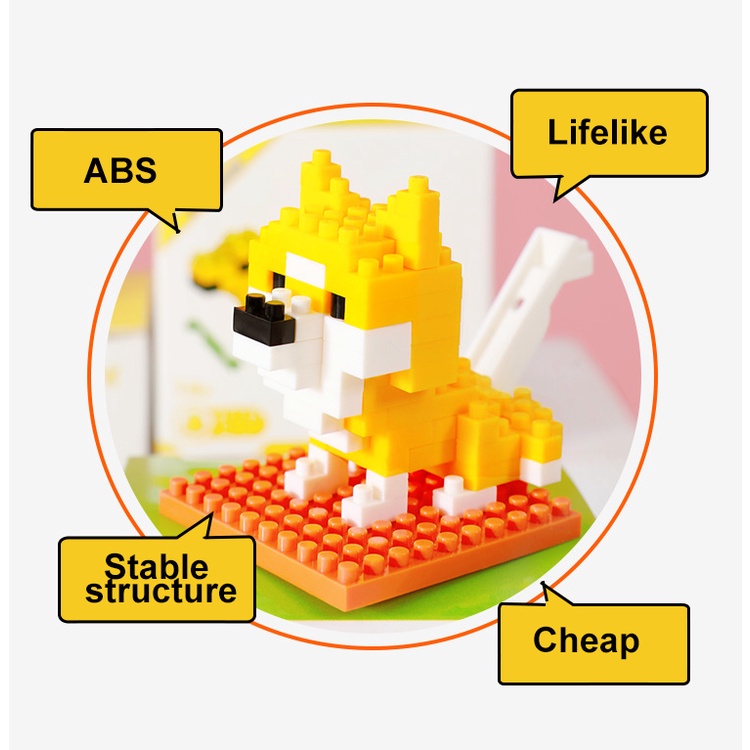 Đồ chơi lắp ráp nano BP MART hình rùa/hươu cao cổ/cáo/ngựa tự ráp thủ công dành cho bé