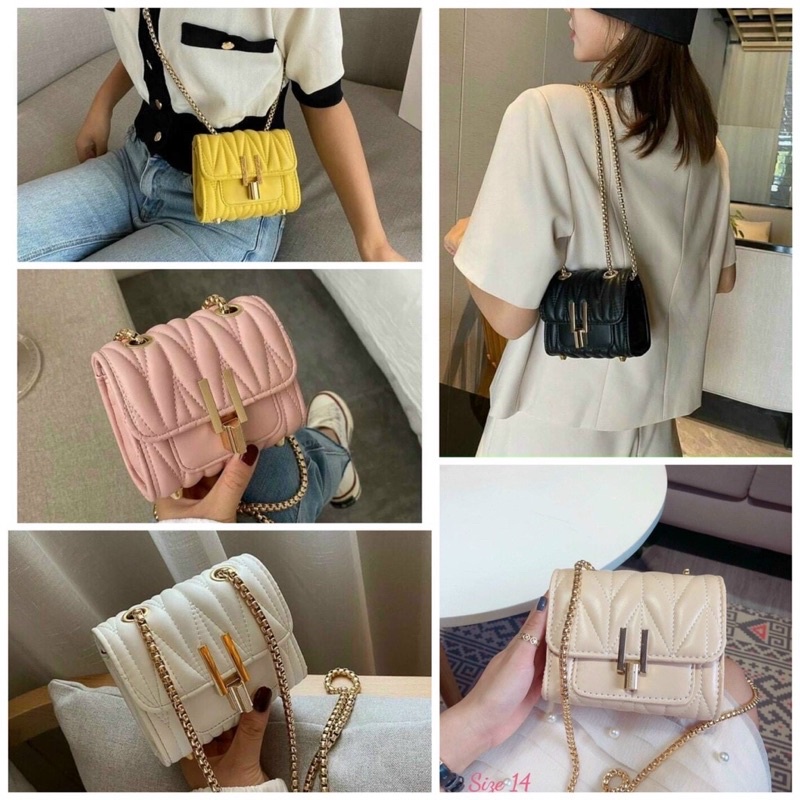 Túi đeo chéo mini size 14cm hông vừa điện thoại ạ