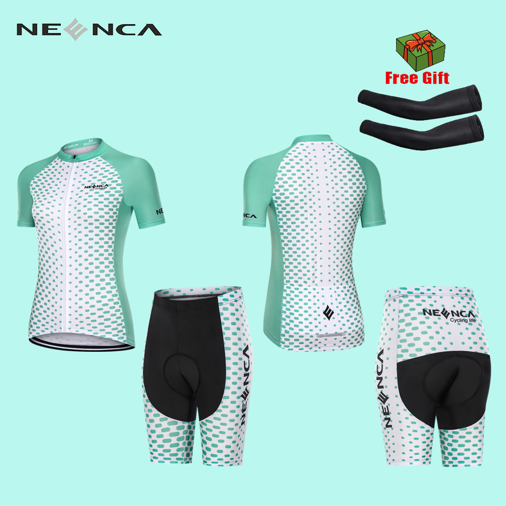 NEENCA [Sản phẩm mới] COD 2021 Nữ chấm bi Đi xe đạp Jersey Thoải mái Thoải mái Nữ đi xe đạp Jersey Áo tay ngắn