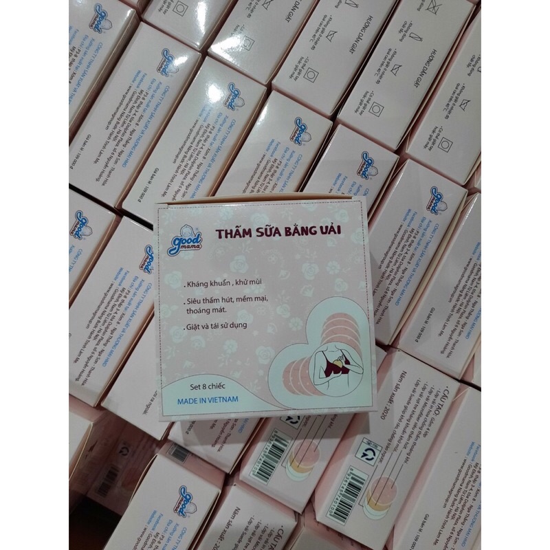 Thấm Sữa Bằng Vải Giặt Tái Sử Dụng Được Thương Hiệu Goodmama( Hộp 8 Miếng)