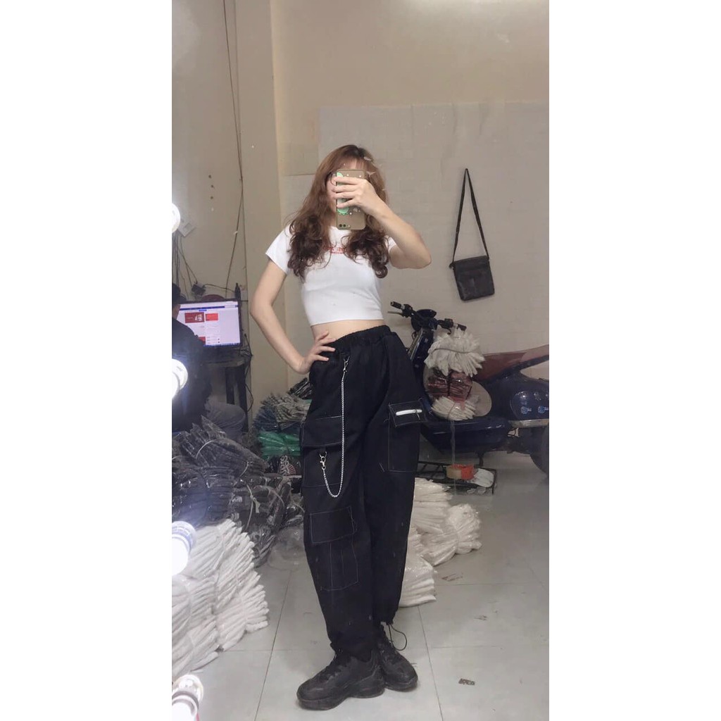 Quần jogger kaki túi hộp kèm xích có dây rút cực chất kèm ảnh/video thật xưởng sỉ nguyễn hoa | BigBuy360 - bigbuy360.vn