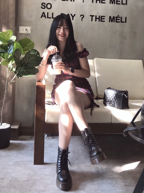 sẵn| Giày độn đế kếp 🥰 giày dr / boot đen độn 5cm /chất da siêu đẹp (ĐẶT GIAO LUÔN) | BigBuy360 - bigbuy360.vn