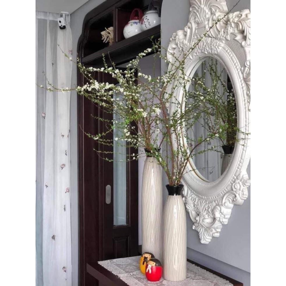 Lọ gốm sứ Bát Tràng cao 45 cm cắm đào đông, tuyết mai - Bình cắm hoa decor trang trí phòng khách sang trọng- Gốm đẹp TSC