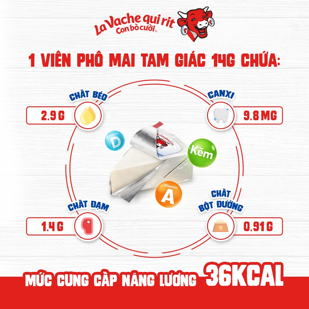 Phô mai Con Bò Cười 8 Miếng 112G – Vị truyền thống (La Vache qui Rit)