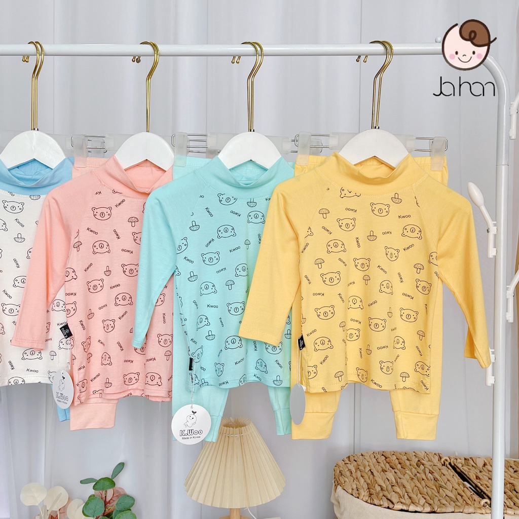 [SALE] Bộ Thun Lạnh Dài Tay Cho Bé Trai, Bé Gái KIMCHIBABY In Gấu Tay Giáp Lăng, Bộ Quần Áo Cho Bé Mặc Nhà KWTD2209