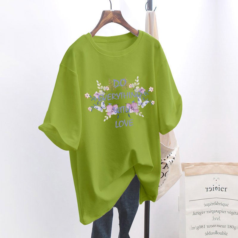 NRVP Áo thun ngắn tay dáng rộng kiểu Hàn Quốc thời trang mùa hè 2021 cho nữ