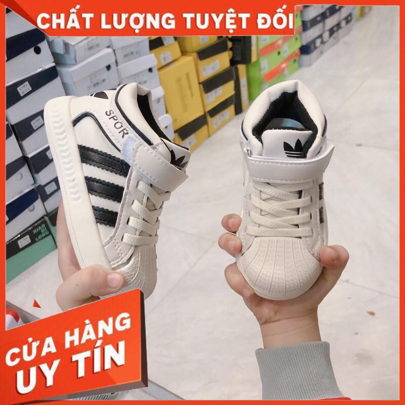 GIÀY THỂ THAO 3 SỌC CHO BÉ HÀNG QCCC DA MỀM SIZE 21-25 (có video)