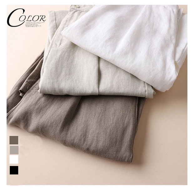 Quần Nữ Ống Rộng Chất Vải Đũi Xước, Cạp Cao Khóa Trước Siêu Xinh ( quần đũi dài - MS-01 )