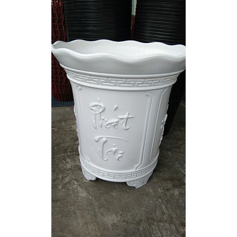 Chậu trồng cây hoa tròn tứ quý 4 Phát tài - Phát lộc