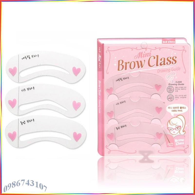 Khuôn kẻ lông mày Mini Brow Class bộ 3 kiểu ABC3