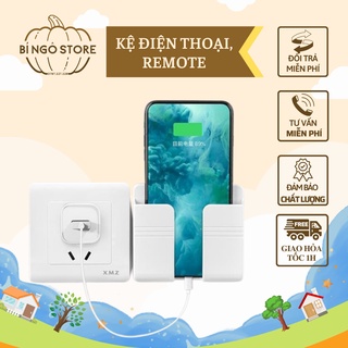 Kệ Để Remote, Sạc Điện Thoại Dán Tường Không Cần Khoan Tiện Lợi
