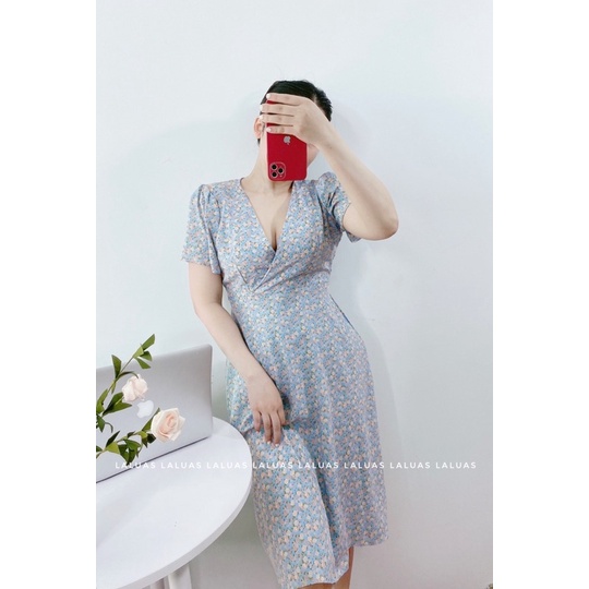 Váy công sở, đầm công sở bigsize hoa nhí Laluas