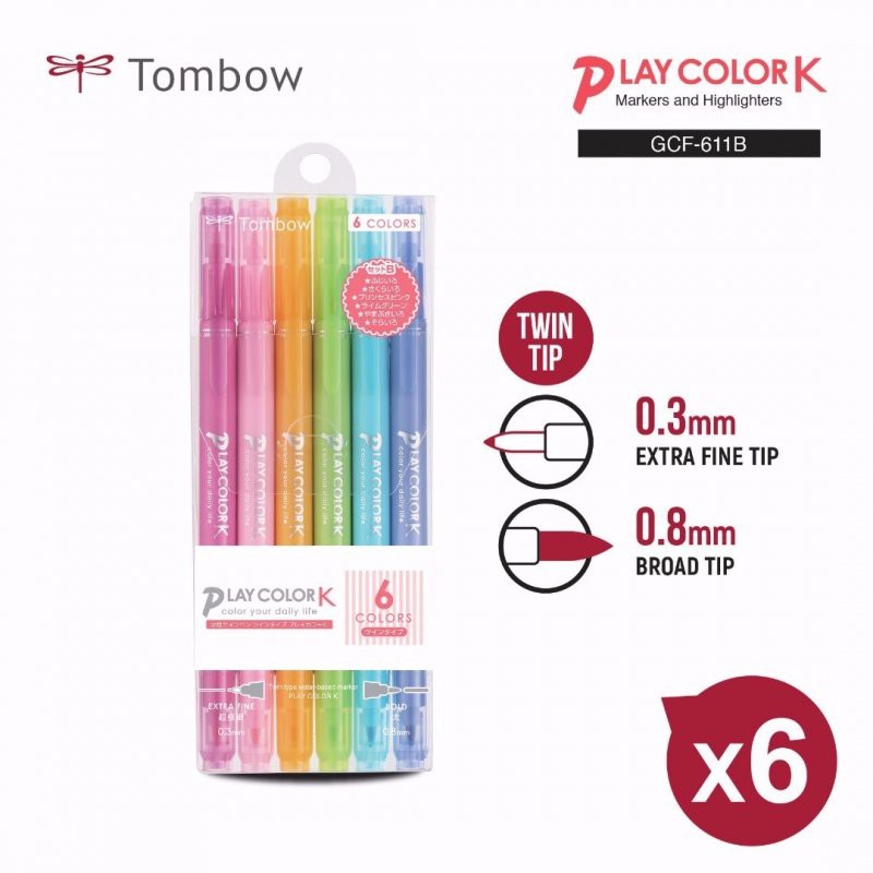 BỘ BÚT HIGHLIGHT 2 ĐẦU TOMBOW PLAY COLOR K 6/12/24/36 MÀU