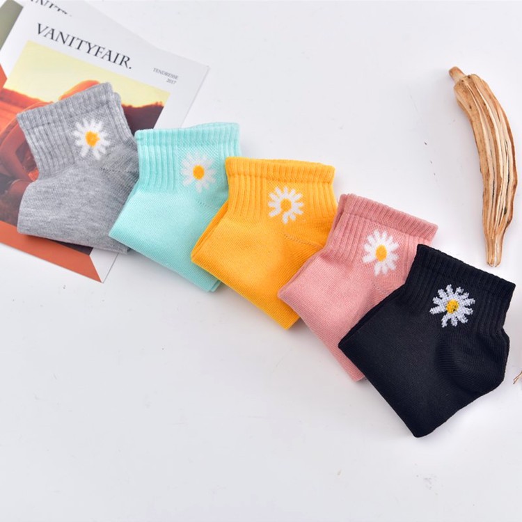 Combo 2 Đôi Tất Hoa Cúc Nam Nữ cổ ngắn màu ngẫu nhiên BAMY