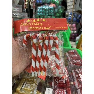 Gậy nhỏ sọc đỏ trang trí noel bịch 5 cái