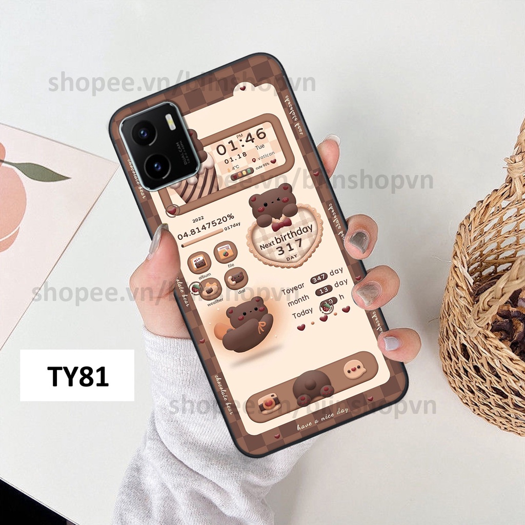 Ốp Vivo Y15s in hình gấu chocolate kẹo ngọt siêu đẹp siêu xinh