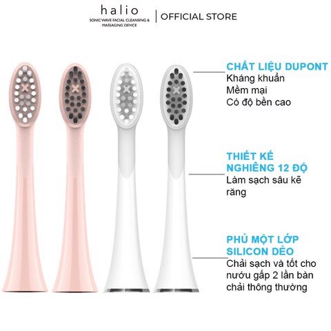 Set 2 Đầu Bàn Chải Điện Halio Sonic Whitening Electric Toothbrush Refill Head