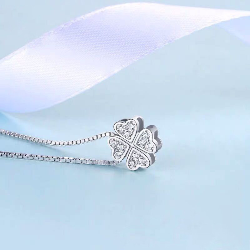 Dây chuyền bạc Ý TNC JEWELLERY 925 Cỏ Bốn Lá May Mắn Cho Nữ