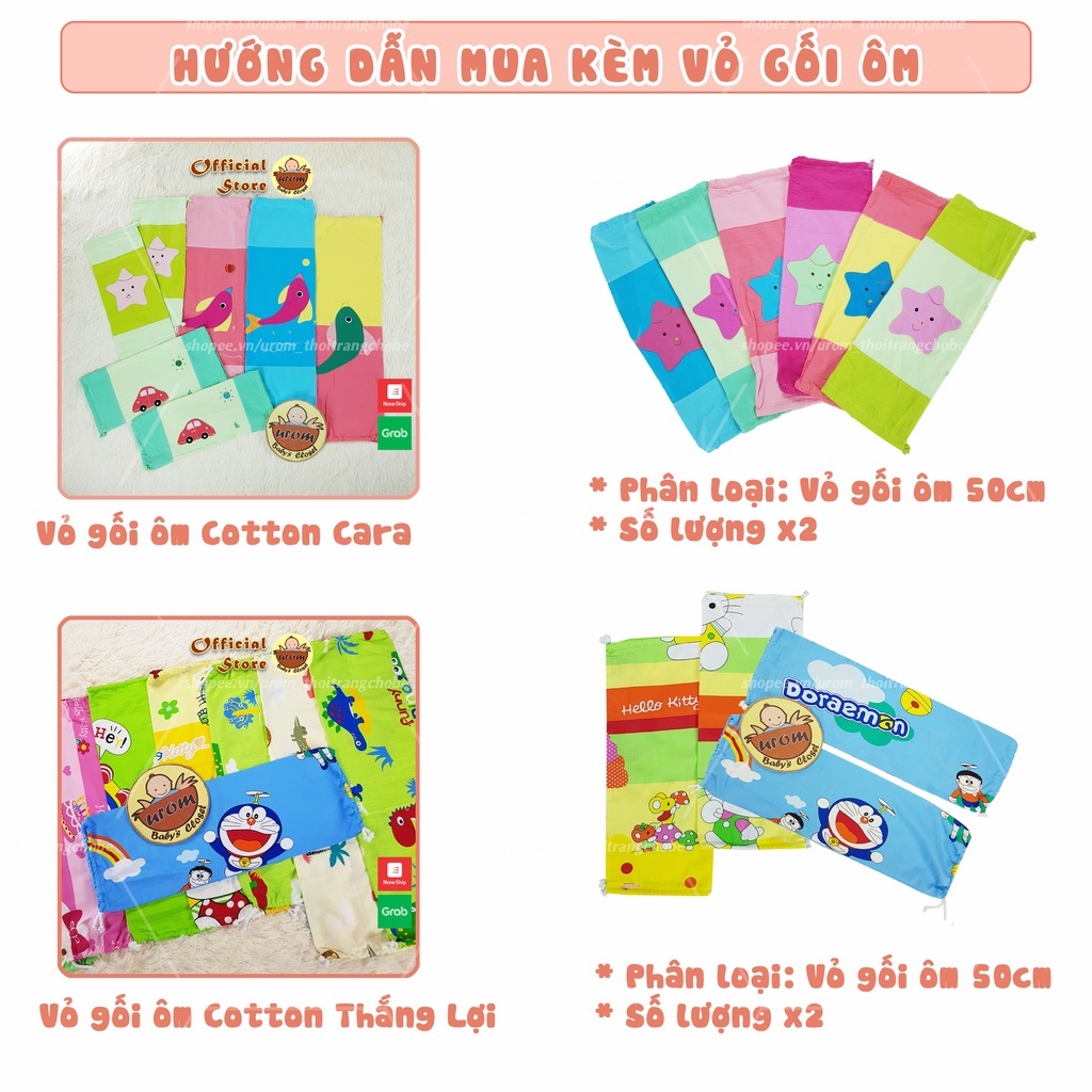 Gối ôm cho bé bộ 2 chiếc 50cm vỏ cotton hình ngôi sao, hình xe, mèo kitty