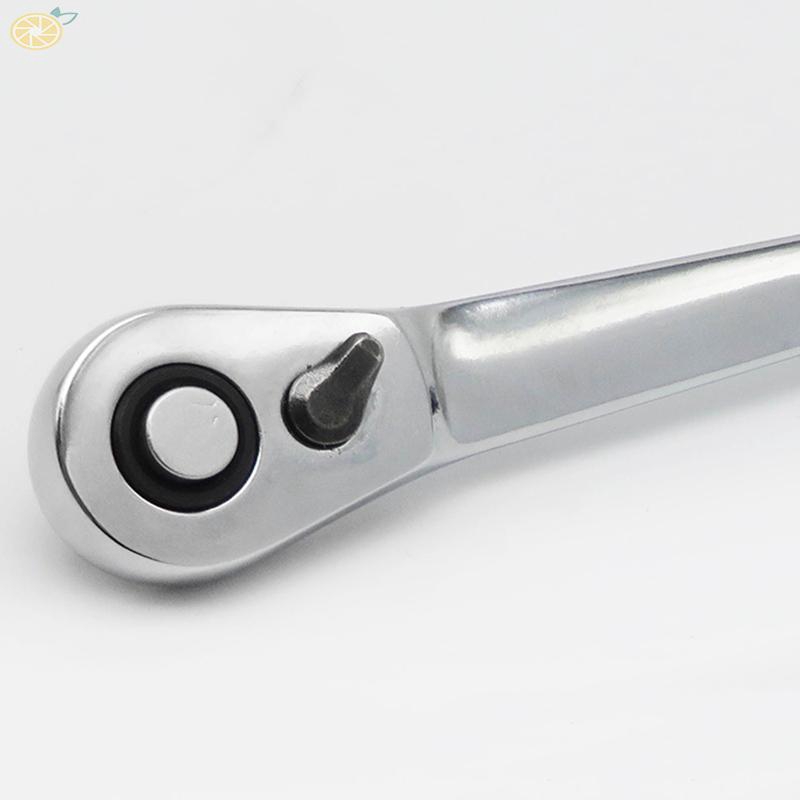 Cờ lê hai đầu tay cầm màu đen và bạc 107mm ren 1/4&quot; đảo chiều nhanh