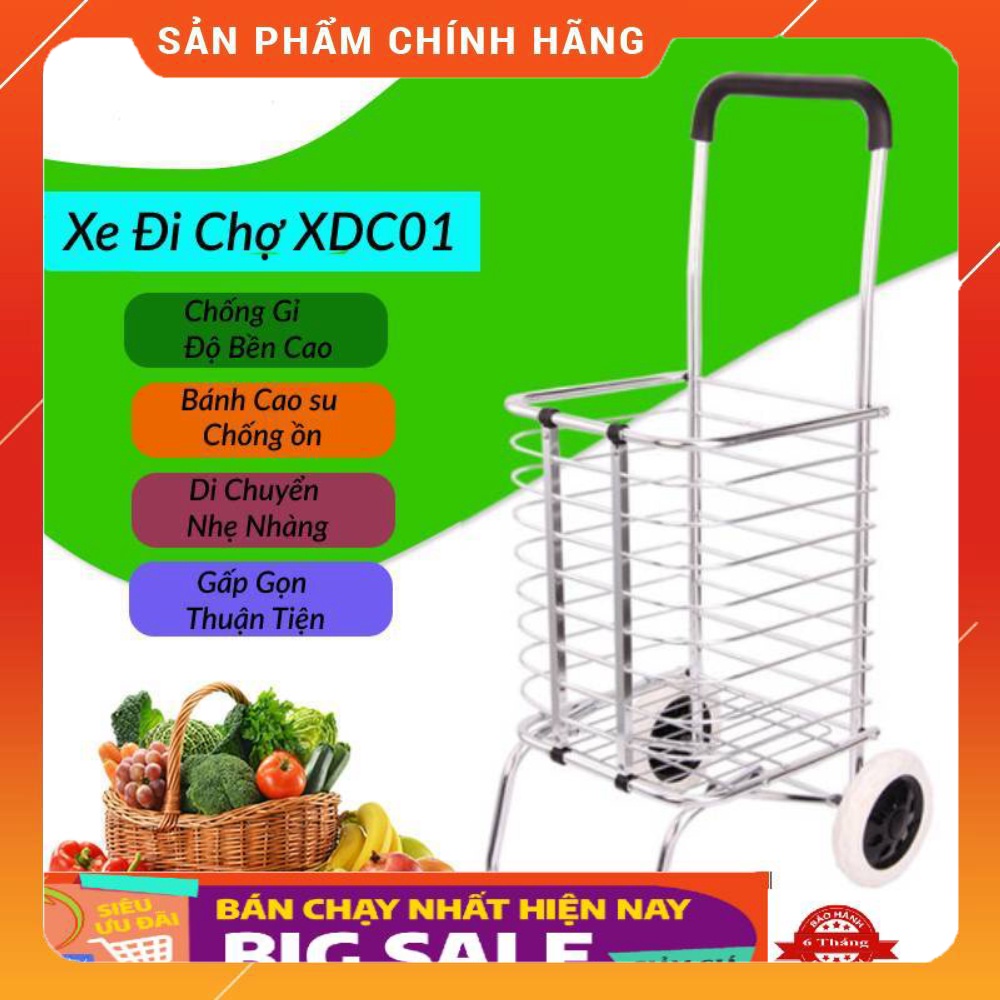 Xe Đi chợ , Siêu Thị, Đi Chợ Có Giỏ Hàng Siêu đẹp cho các bà, các mẹ đi chợ - XDC01